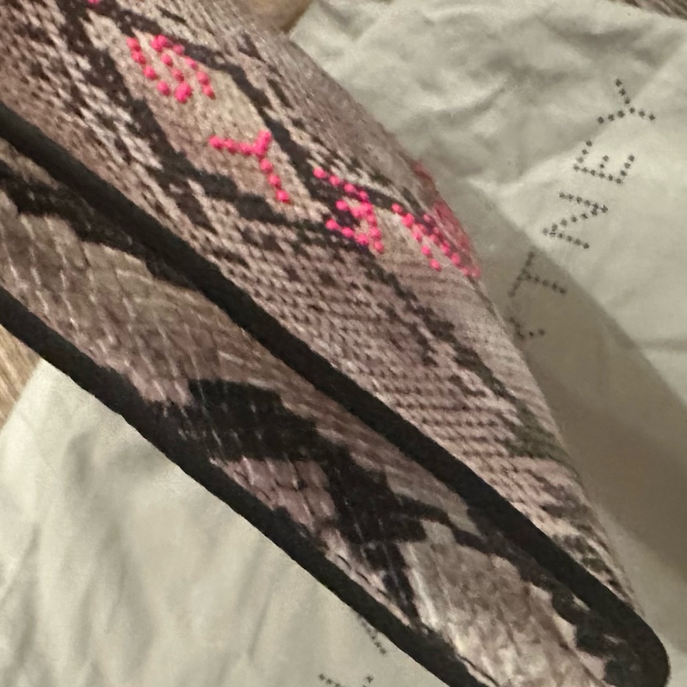 Stella McCartney Pink Snake Print Clutch - Picture 7 of 13